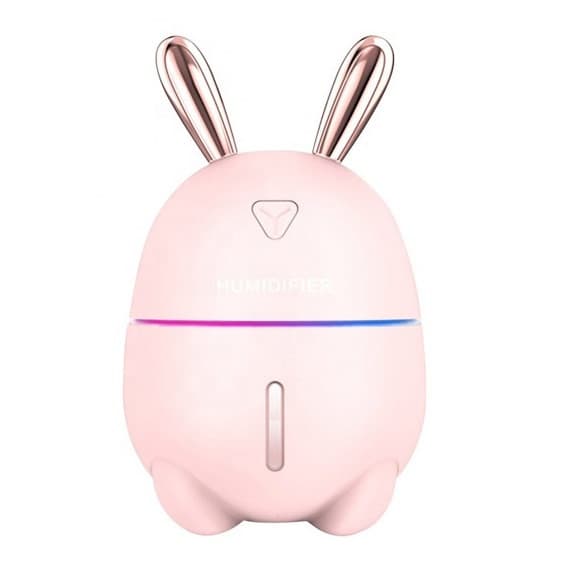 Umidificator si difuzor aromaterapie K9, lumina LED, 300 ml, model iepuras, roz 1