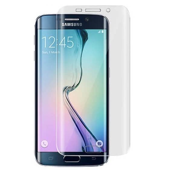 Folie protectie PET (plastic) pentru Samsung Galaxy S6 Edge, acoperire inclusiv margini curbate 1