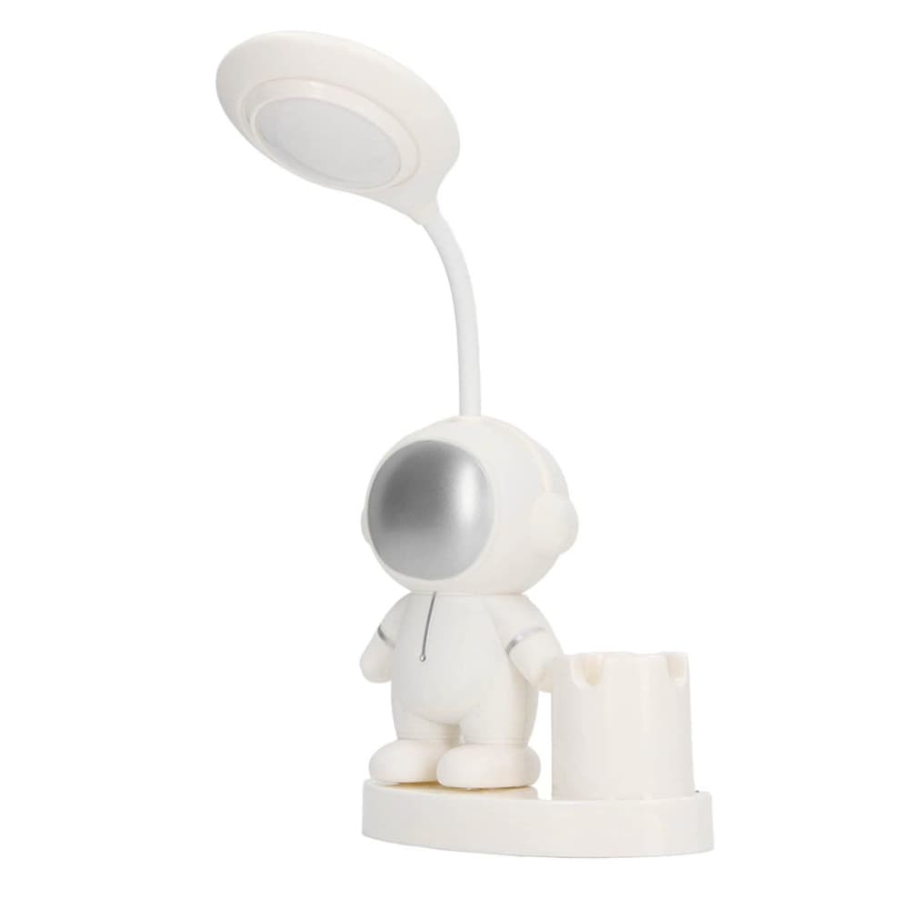 Lampa LED cu suport creioane si ascutitoare, astronaut alb 1