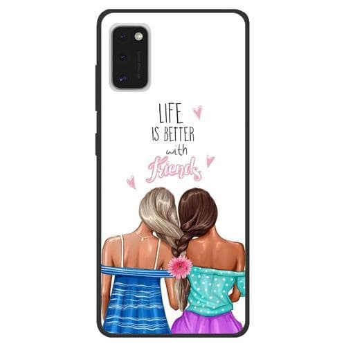 Husa de protectie pentru Samsung Galaxy A41, hibrid TPU + PC, model Friends 1