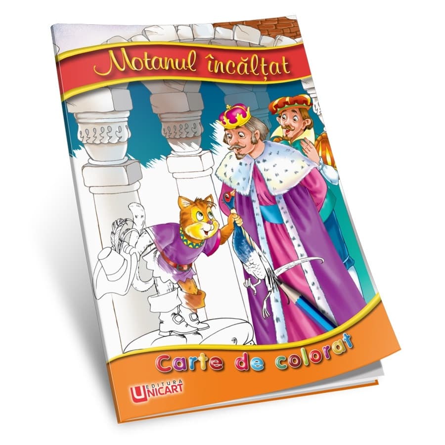 Carte de citit si colorat A5, editura Unicart, Motanul incaltat 1