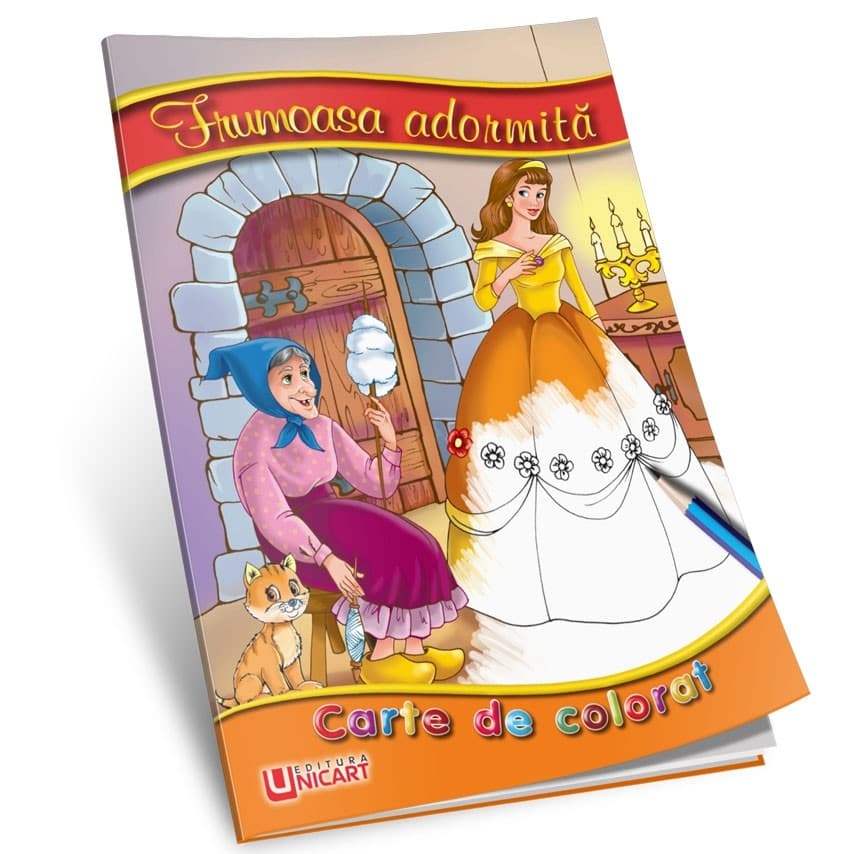 Carte de citit si colorat, editura Unicart, Frumoasa adormita 1