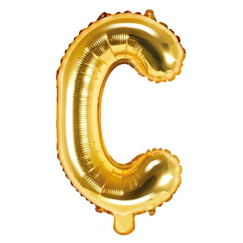 Balon din folie metalizata, 35 cm, auriu, litera C 1