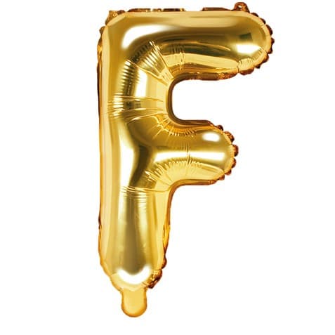 Balon din folie metalizata, 35 cm, auriu, litera F 1