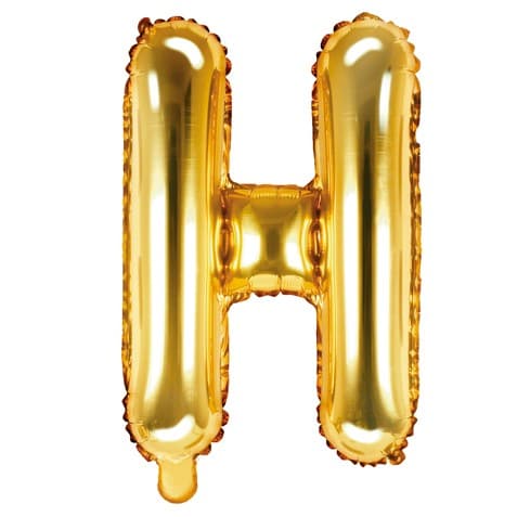 Balon din folie metalizata, 35 cm, auriu, litera H 1