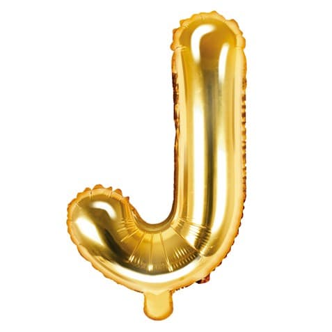 Balon din folie metalizata, 35 cm, auriu, litera J 1
