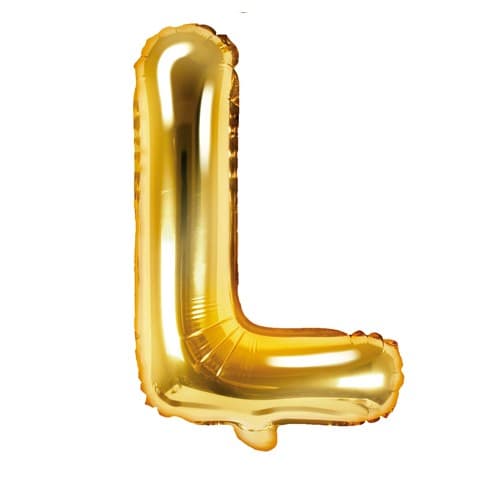 Balon din folie metalizata, 35 cm, auriu, litera L 1