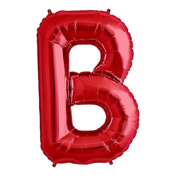 Balon din folie metalizata, 35 cm, rosu, litera B 1