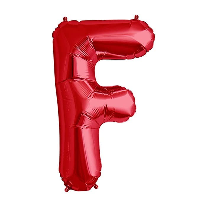 Balon din folie metalizata, 35 cm, rosu, litera F 1