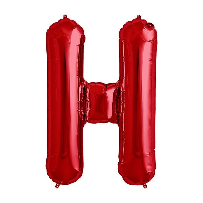Balon din folie metalizata, 35 cm, rosu, litera H 1