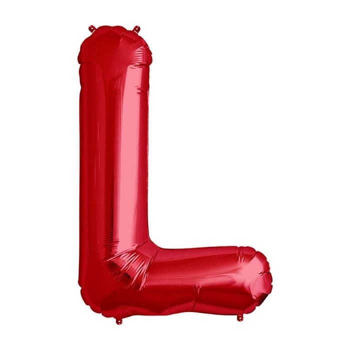 Balon din folie metalizata, 35 cm, rosu, litera L 1