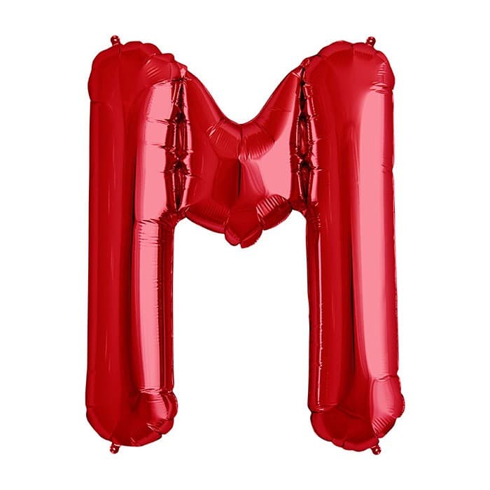 Balon din folie metalizata, 35 cm, rosu, litera M 1
