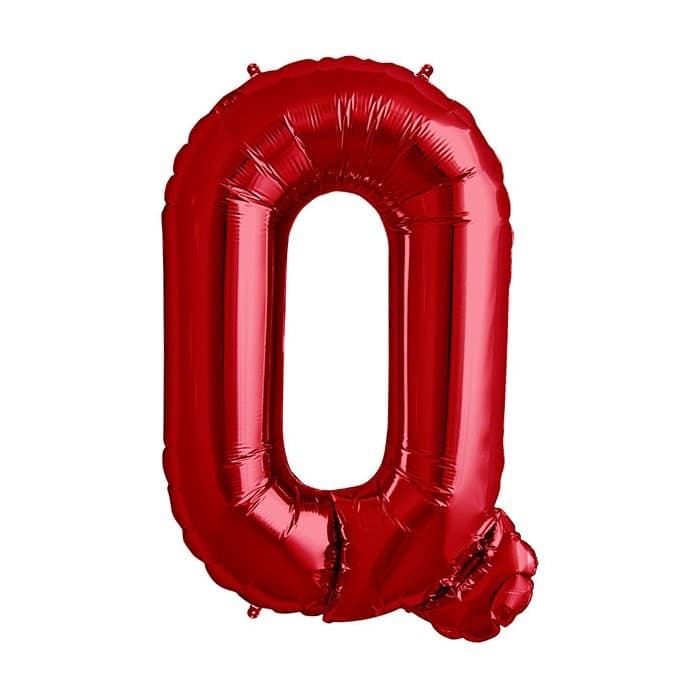 Balon din folie metalizata, 35 cm, rosu, litera Q 1