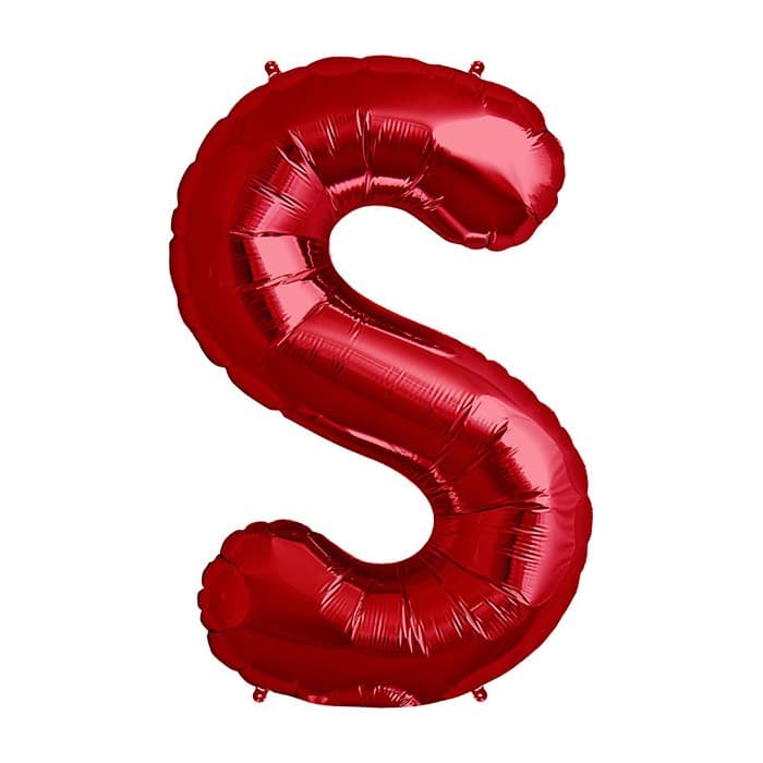 Balon din folie metalizata, 35 cm, rosu, litera S 1