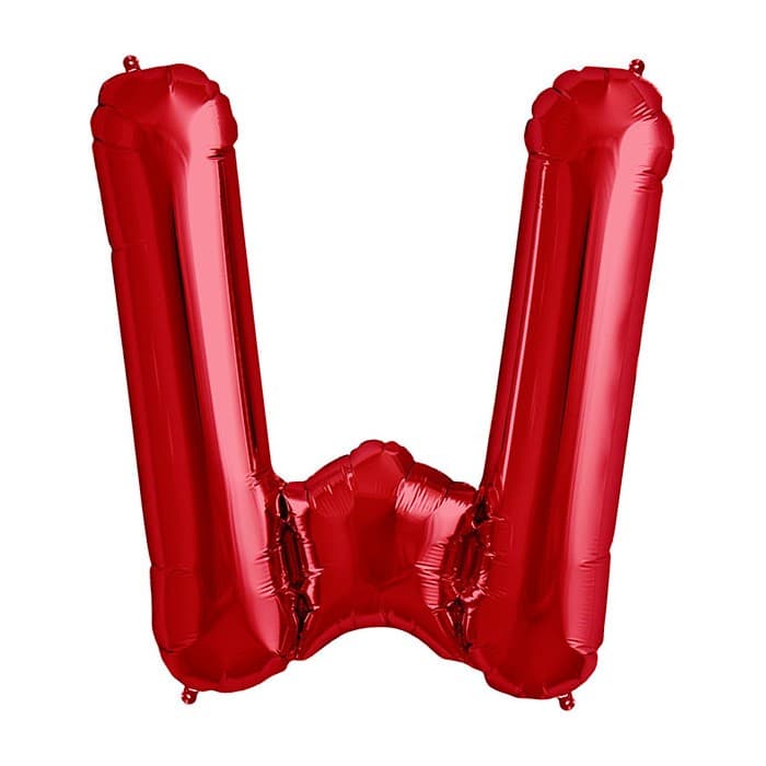 Balon din folie metalizata, 35 cm, rosu, litera W 1