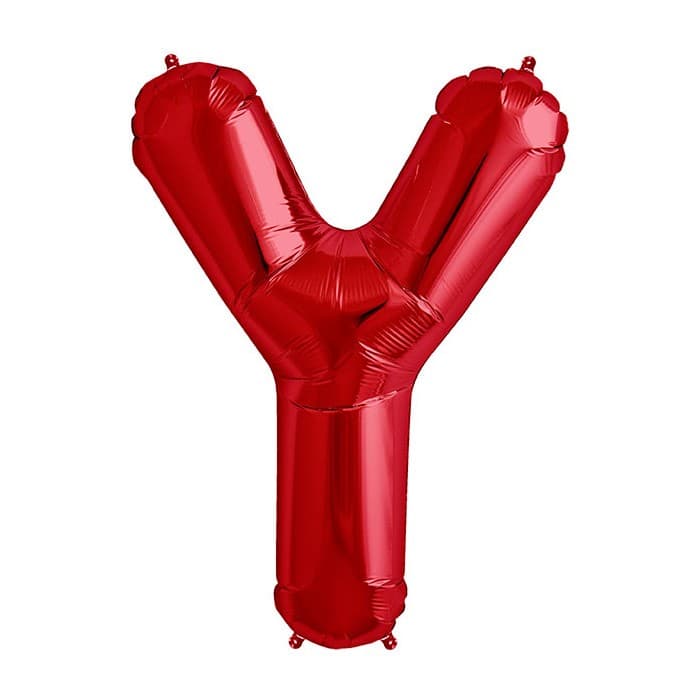 Balon din folie metalizata, 35 cm, rosu, litera Y 1