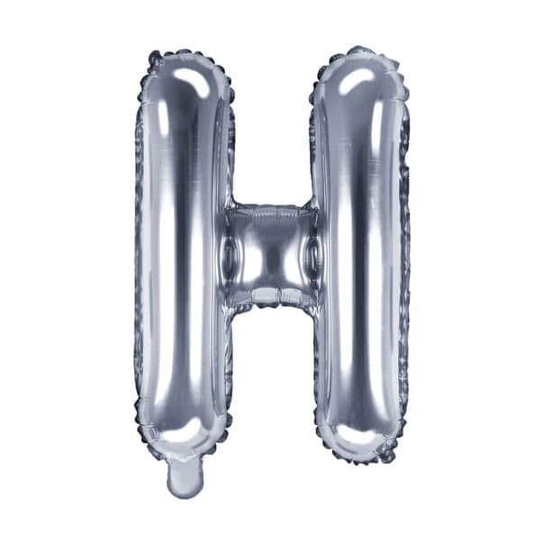 Balon din folie metalizata, 35 cm, argintiu, litera H 1