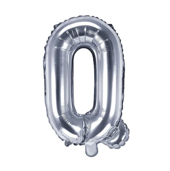 Balon din folie metalizata, 35 cm, argintiu, litera Q 1