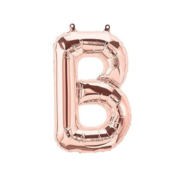 Balon din folie metalizata, 35 cm, rose gold, litera B 1