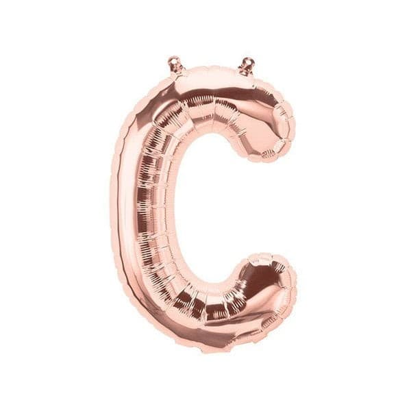 Balon din folie metalizata, 35 cm, rose gold, litera C 1