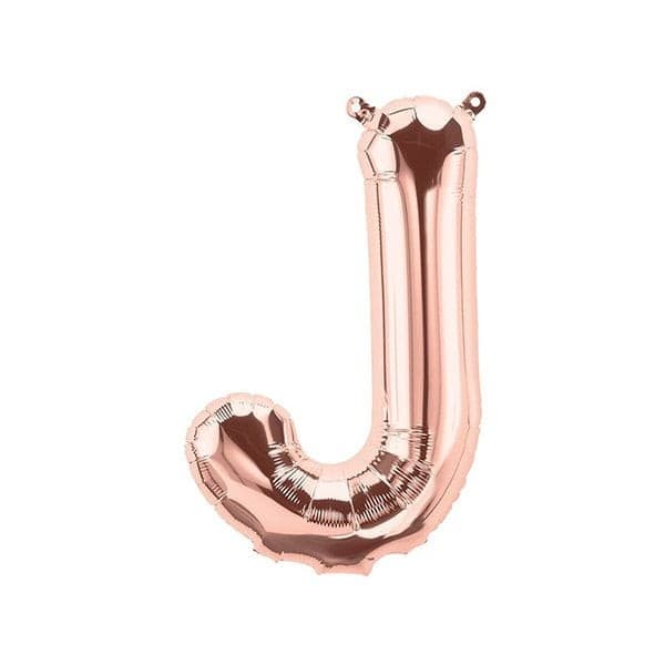 Balon din folie metalizata, 35 cm, rose gold, litera J 1