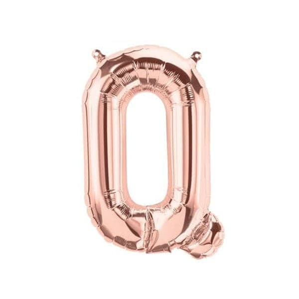 Balon din folie metalizata, 35 cm, rose gold, litera Q 1