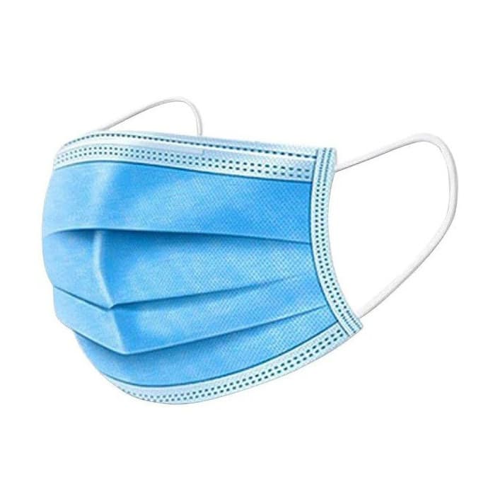 Set 50 masti protectie faciala, 3 pliuri, 3 straturi, de unica folosinta, albastre 1