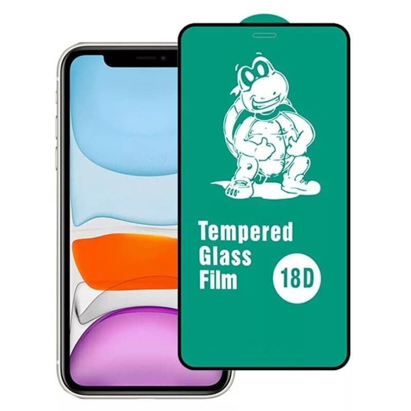 Folie de sticla Full Glue 18D pentru iPhone 11 / iPhone XR, margini in relief, negre 1