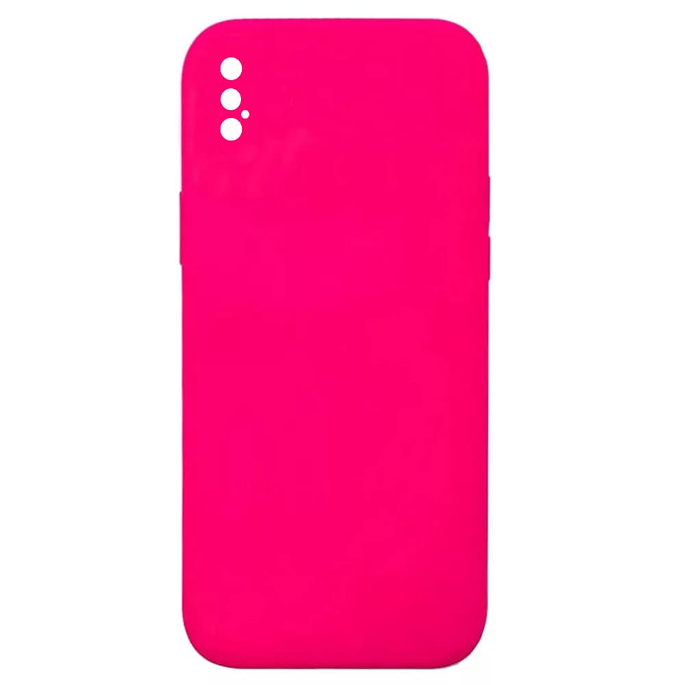 Husa Apple iPhone XS Max Luxury Silicone, catifea in interior, protectie camere, roz ciclam 1