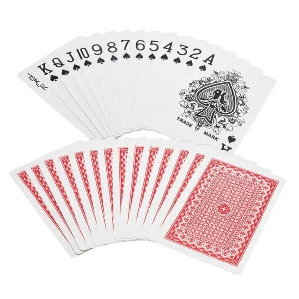 Pachet carti de joc clasice din plastic LUCKROYAL, cutie de plastic inclusa, spate rosu 1