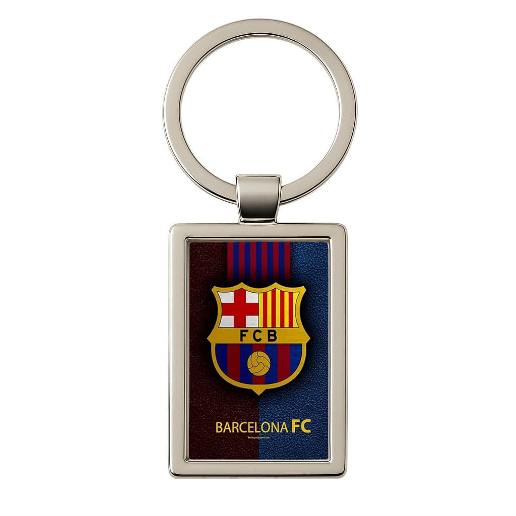 Breloc metalic dreptunghic, inel de sustinere metalic, echipa de fotbal,model 5 1