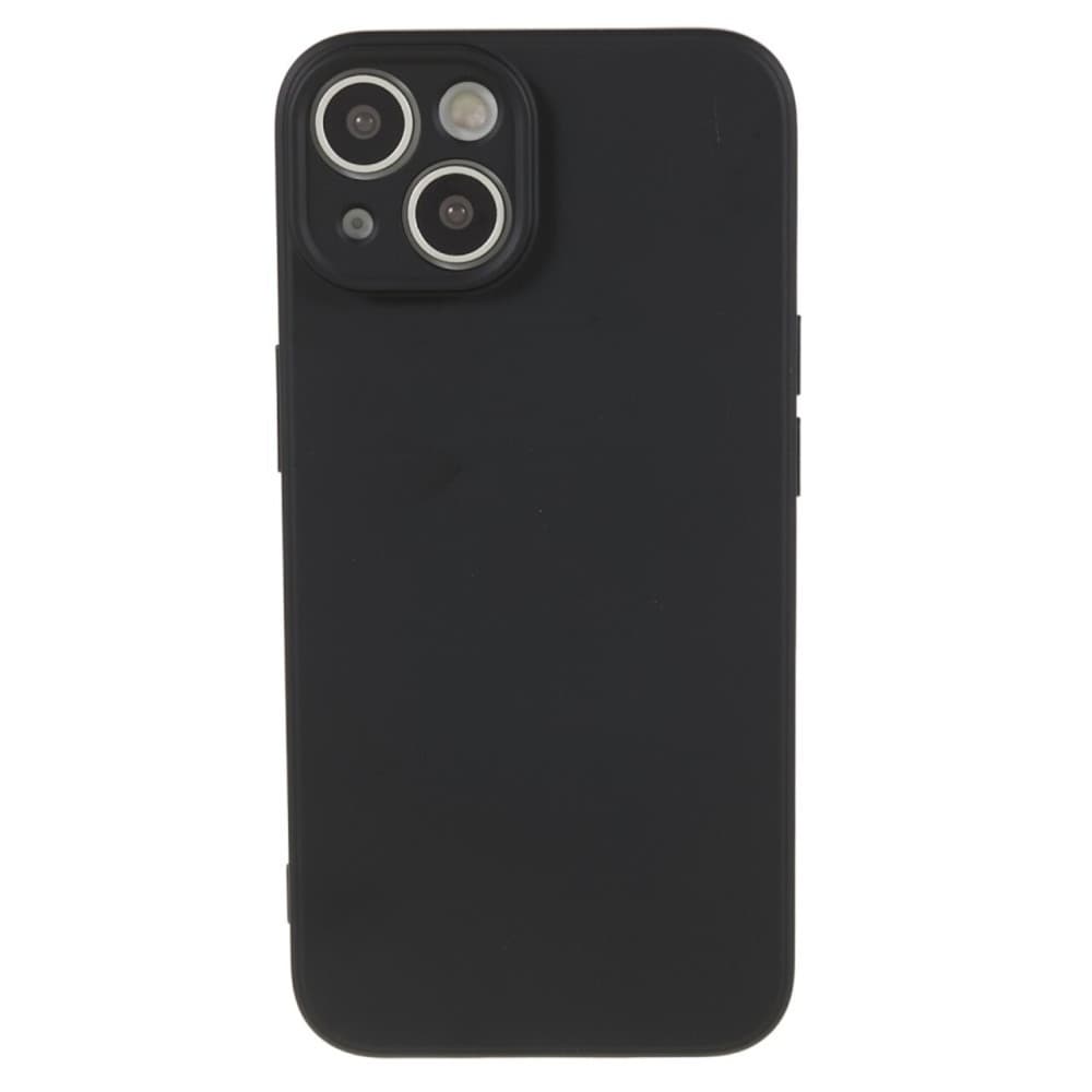 Husa Apple iPhone 15 Plus, Luxury Silicone, catifea in interior, protectie camere, neagra 1