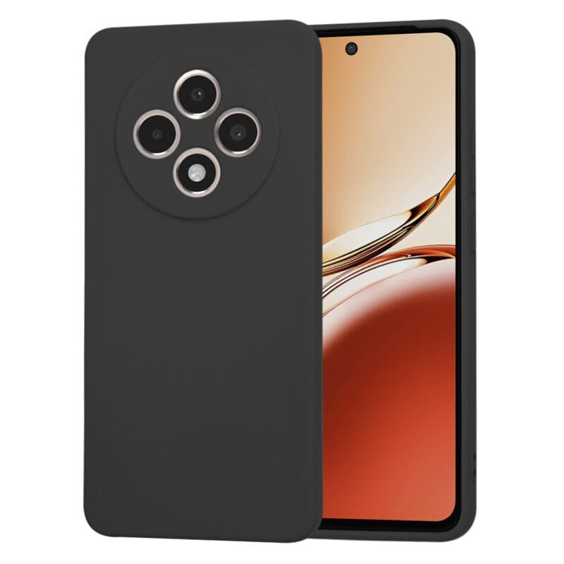 Husa protectie Oppo Reno 12F 5G, Luxury Silicone, catifea in interior, protectie camere, neagra 1