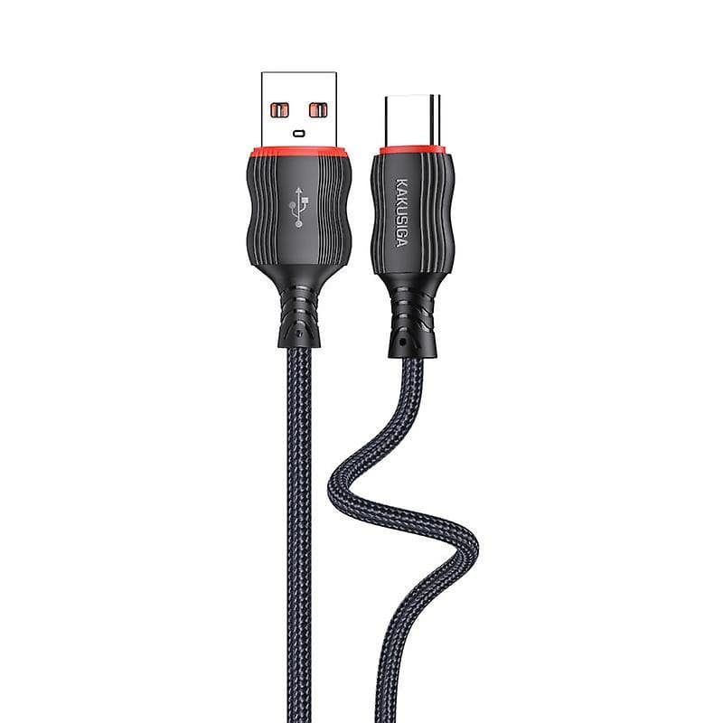 Cablu de date si incarcare USB to Lightning (iPhone) Kakusiga KSC-807, 2.4A, 1 metru, negru 1