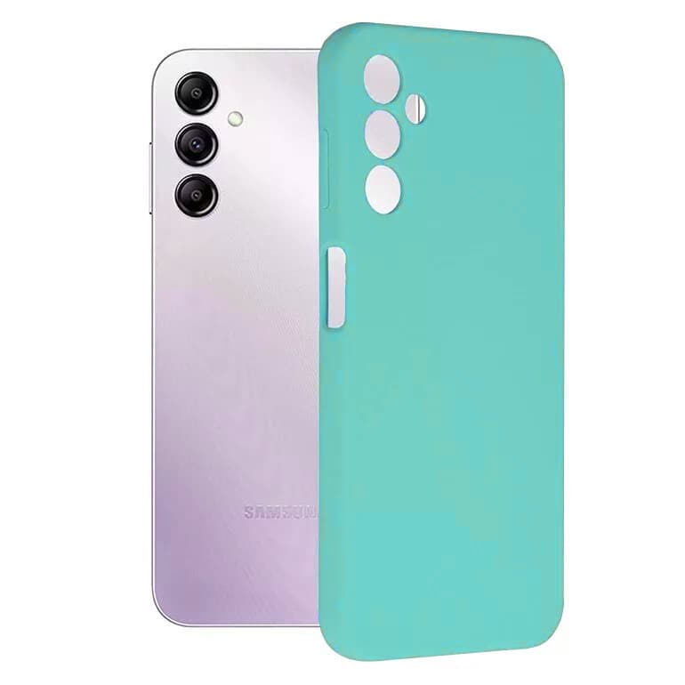 Husa Samsung Galaxy A13 5G / A04s / A04, Luxury Silicone, protectie camera, catifea in interior, turcoaz 1