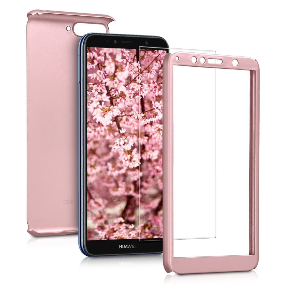 Husă Full Cover 360° pentru Huawei Mate 30 Lite (față + spate + sticlă), rose gold 1