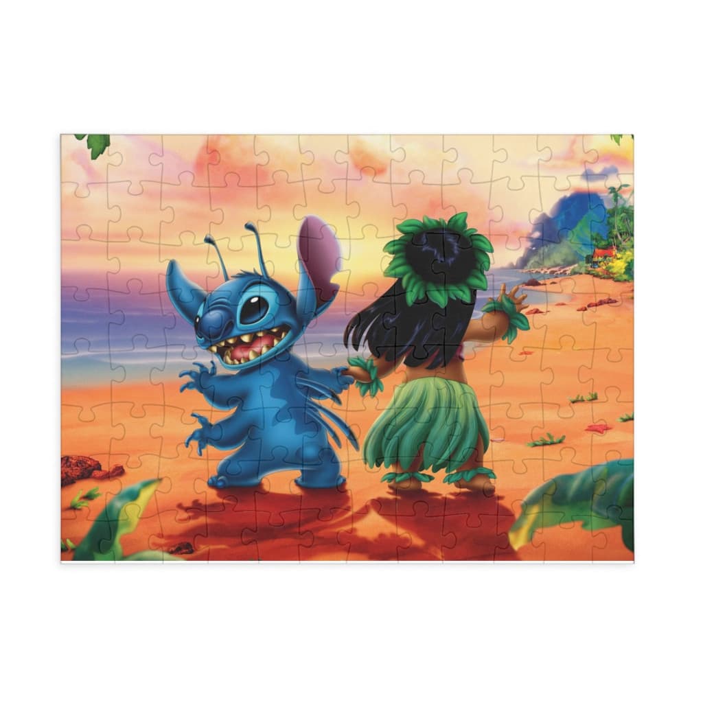 Puzzle 80 piese, 20 x 15 cm, personaje Lilo and Stitch, model 6 1