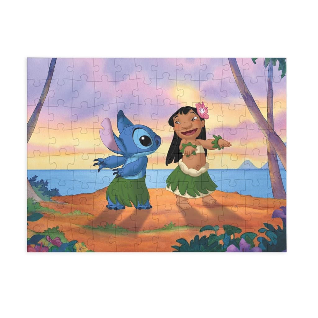 Puzzle 80 piese, 20 x 15 cm, personaje Lilo and Stitch, model 5 1
