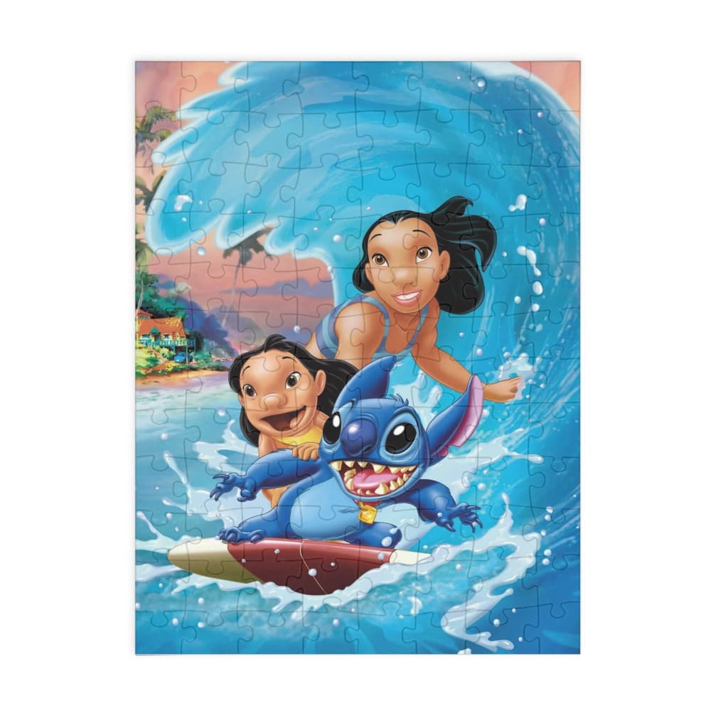 Puzzle 80 piese, 20 x 15 cm, personaje Lilo and Stitch, model 3 1