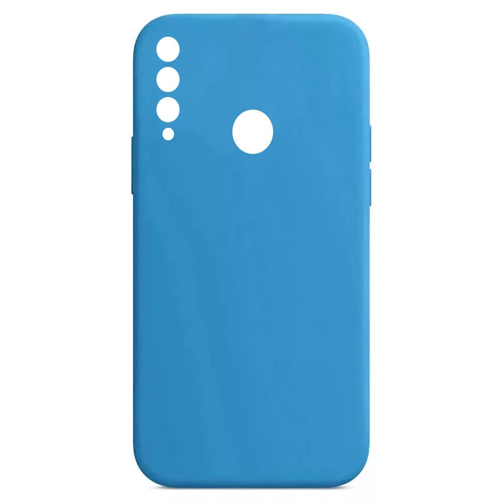 Husa Huawei P30 Lite Luxury Silicone, catifea in interior, protectie camere, albastru 1
