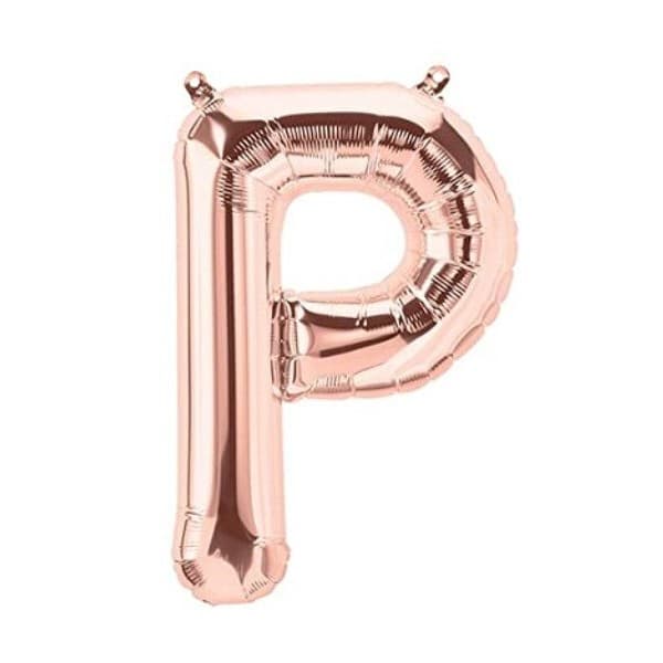 Balon din folie metalizata, 35 cm, rose gold, litera P 1