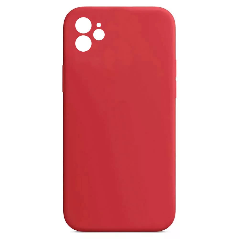 Husa Apple iPhone 12 Pro Luxury Silicone, catifea in interior, protectie camere, rosu 1