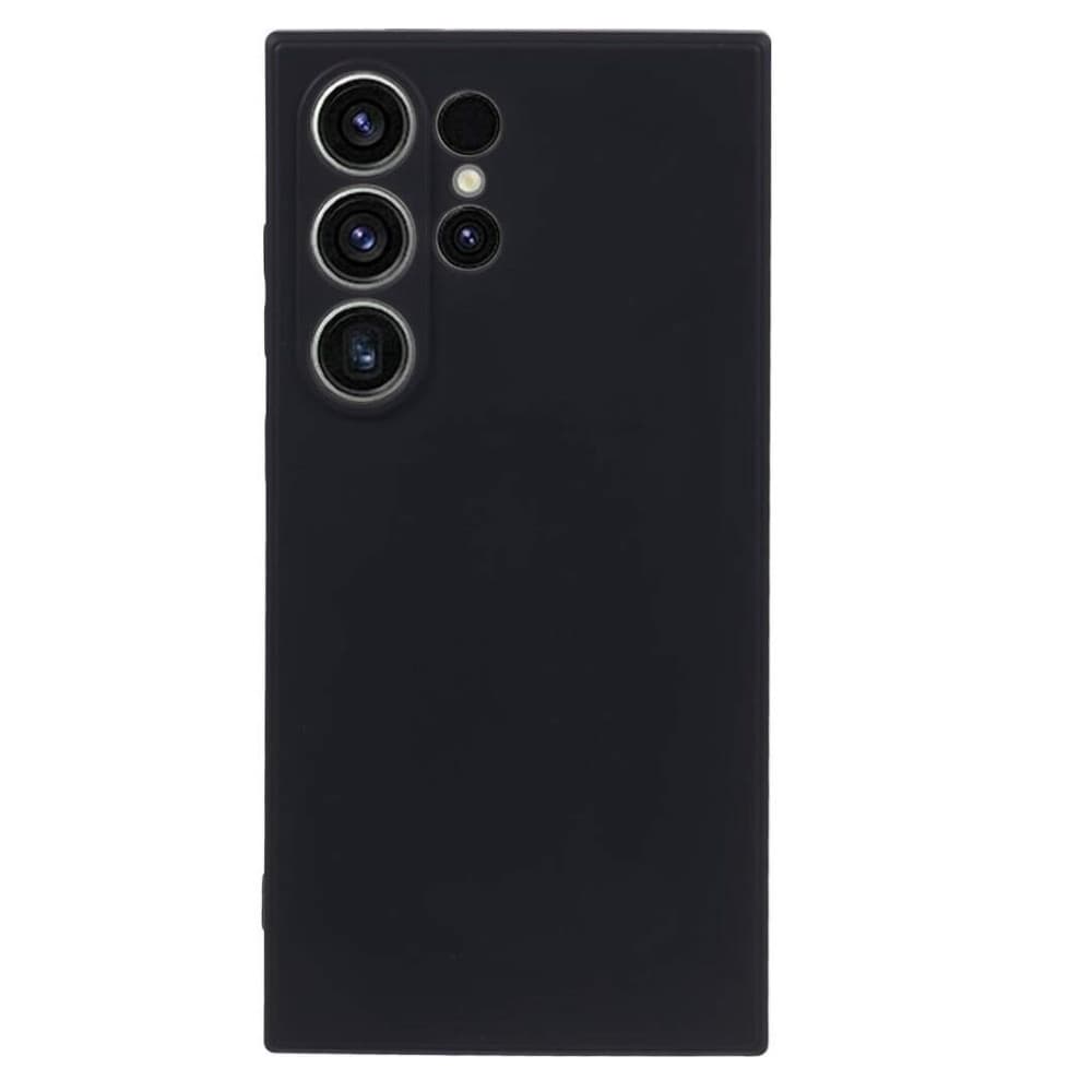 Husa Samsung Galaxy S23 Ultra, Luxury Silicone, catifea in interior, protectie camere, neagra 1
