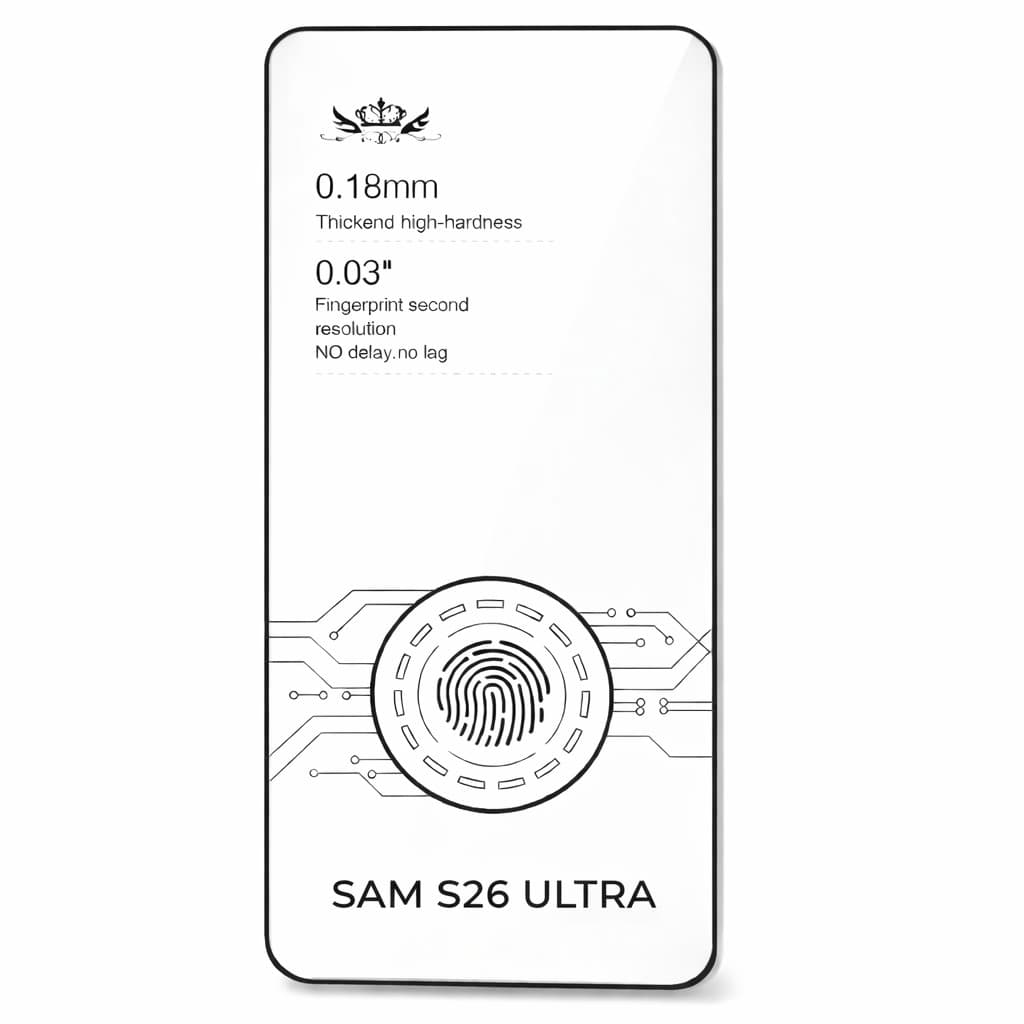 Folie sticla Samsung Galaxy S26 Ultra, Full Glue, deblocare amprenta, premium, 0.18 mm, margini negre 1