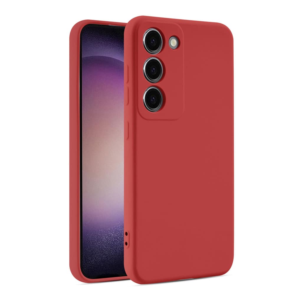 Husa Samsung Galaxy A17 , Luxury Silicone, protectie camera, catifea in interior, rosie 1