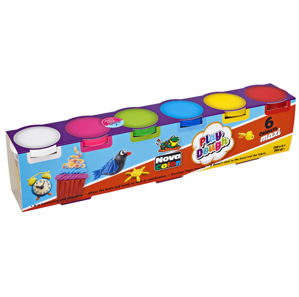 Set plastilina Play Dough Nova Color NC-4107, 6 culori x 130 grame 1