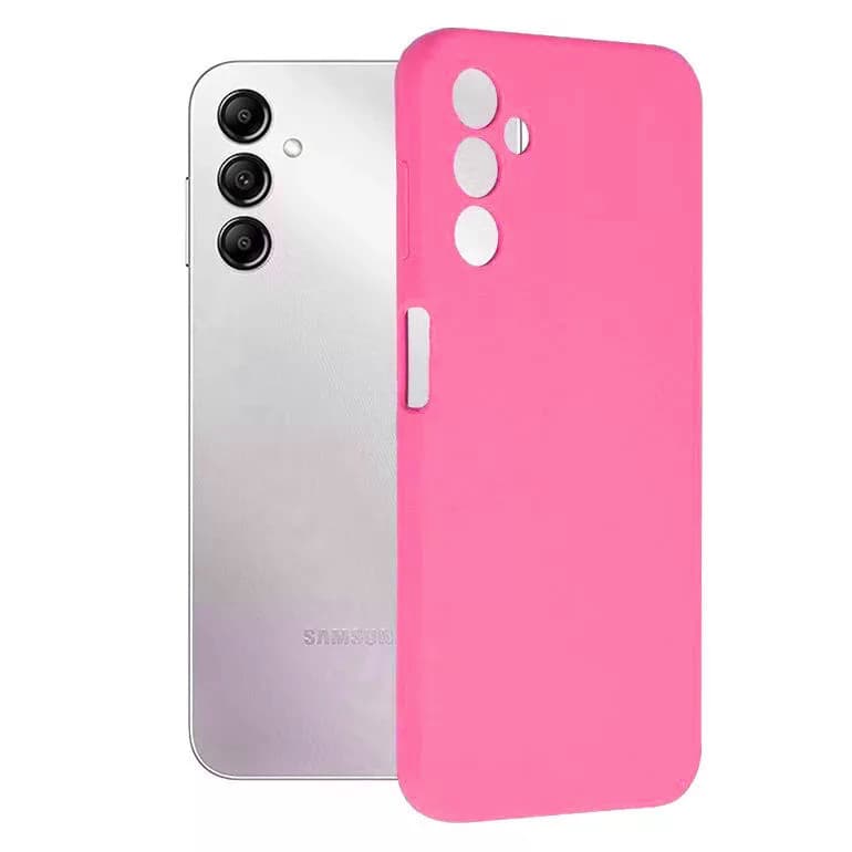 Husa Samsung Galaxy S23+ (S23 Plus), Luxury Silicone, protectie camera, catifea in interior, roz siclam 1