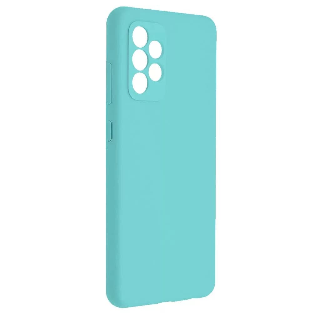 Husa Samsung Galaxy A32 5G Luxury Silicone, catifea in interior, protectie camere, turcoaz 1