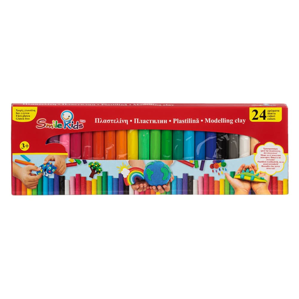 Set plastilina Smile Kids, 24 culori diferite, 500 grame 1
