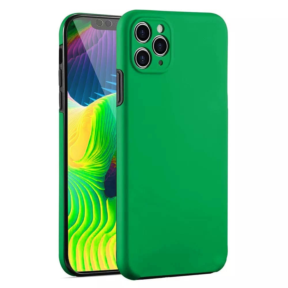 Husa protectie Huawei Y6P (fata + spate) Fully PC & PET 360°, verde 1